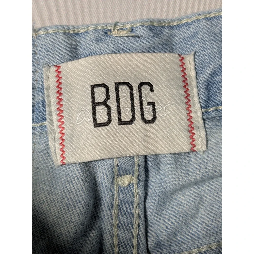 BDG URBAN OUTFITTER LONG LINE‎ CARPENTER Women Size 27 Blue Dyed Denim Shorts